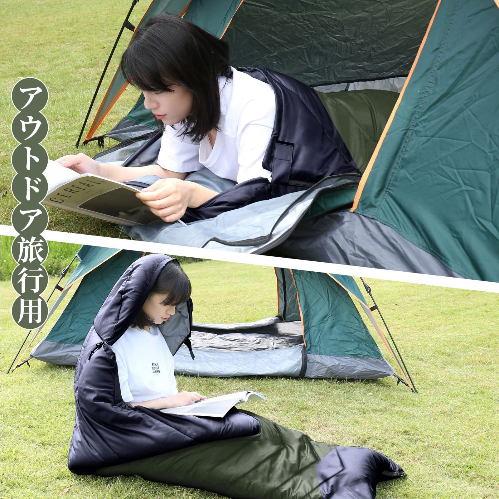 キャンプ　新品　寝袋-15℃ 枕付き　アウトドア用品 コヨーテ
