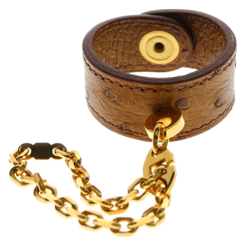 HERMES エルメス ケリー レザーグローブホルダー ブラウン ゴールド金具