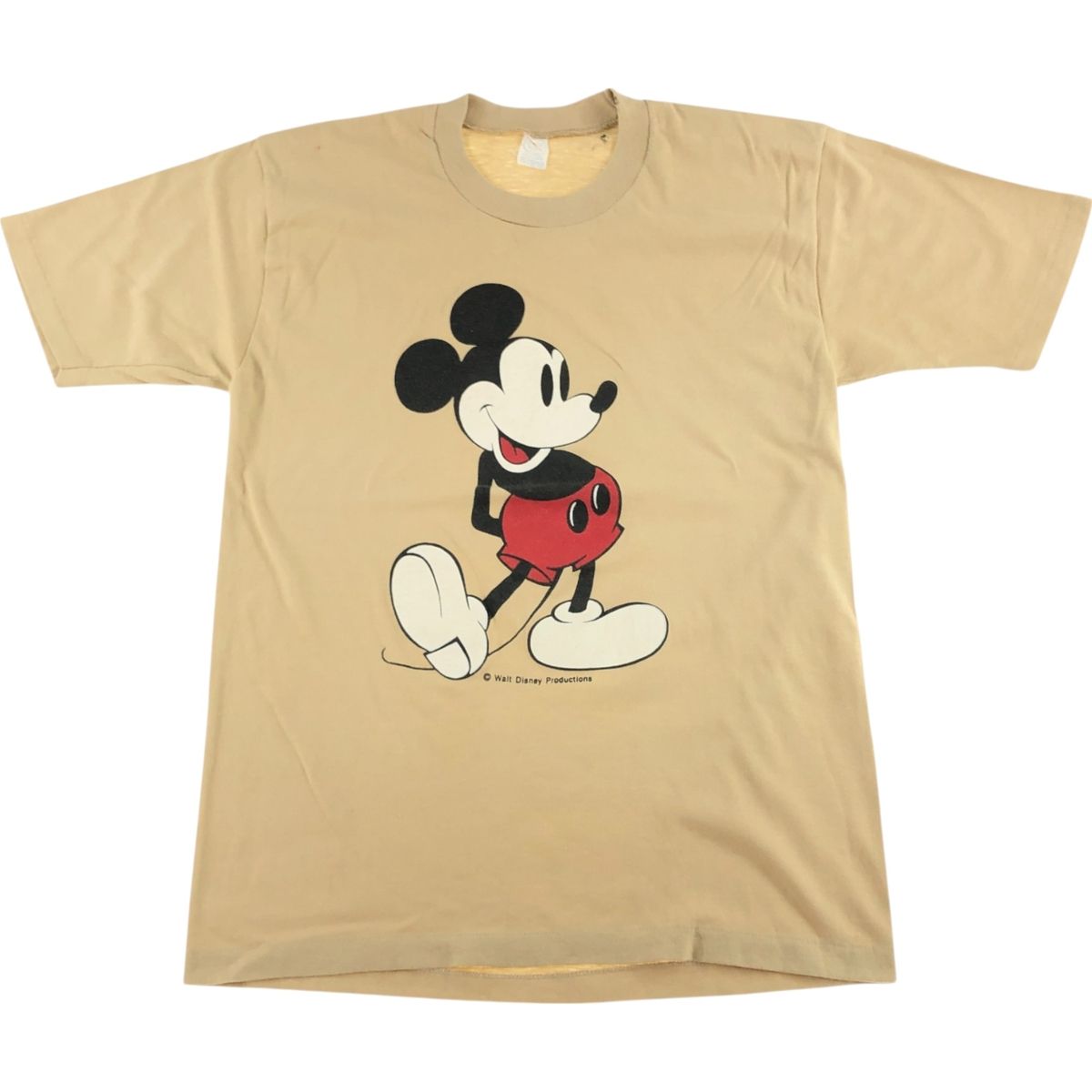 古着 90年代 MICKEY MOUSE ミッキーマウス キャラクタープリントTシャツ メンズM相当 ヴィンテージ シングルステッチ|eaa543346