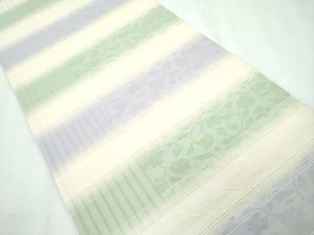 平和屋着物□極上 両方向 両面 全通柄袋帯 オリエント花紋 唐草模様