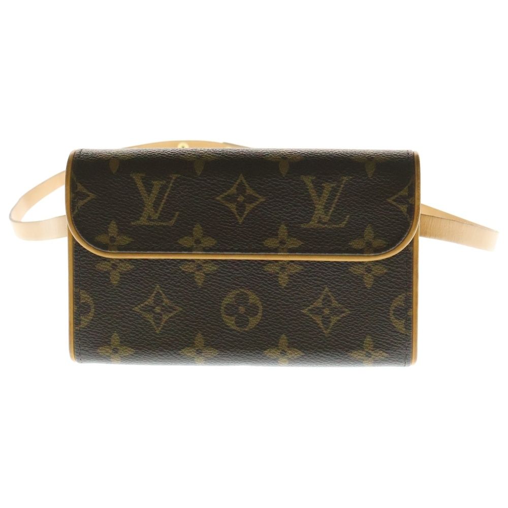 LOUIS VUITTON ルイヴィトン ポシェットフロランティーヌ モノグラム PVC レザー ウエストポーチ ボディバッグ ゴールド金具 ブラウン M51855