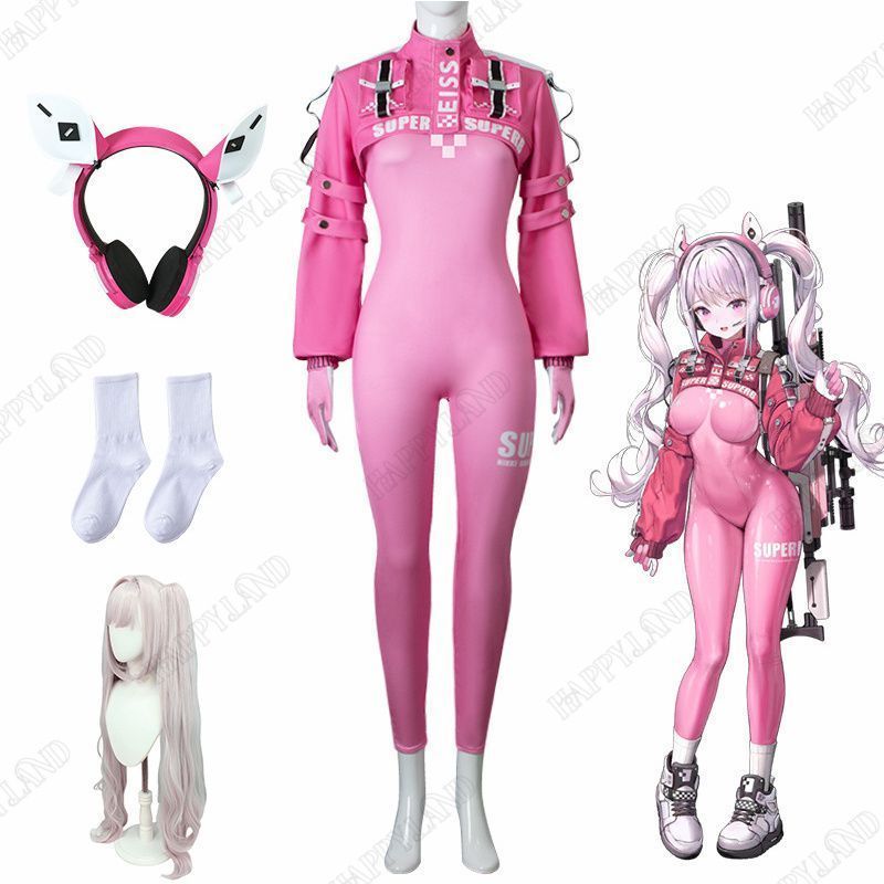 勝利の女神 NIKKE コスプレ衣装 アリス Alice レオタードスーツ ウイッグ付き 全身タイツ コート cosplay