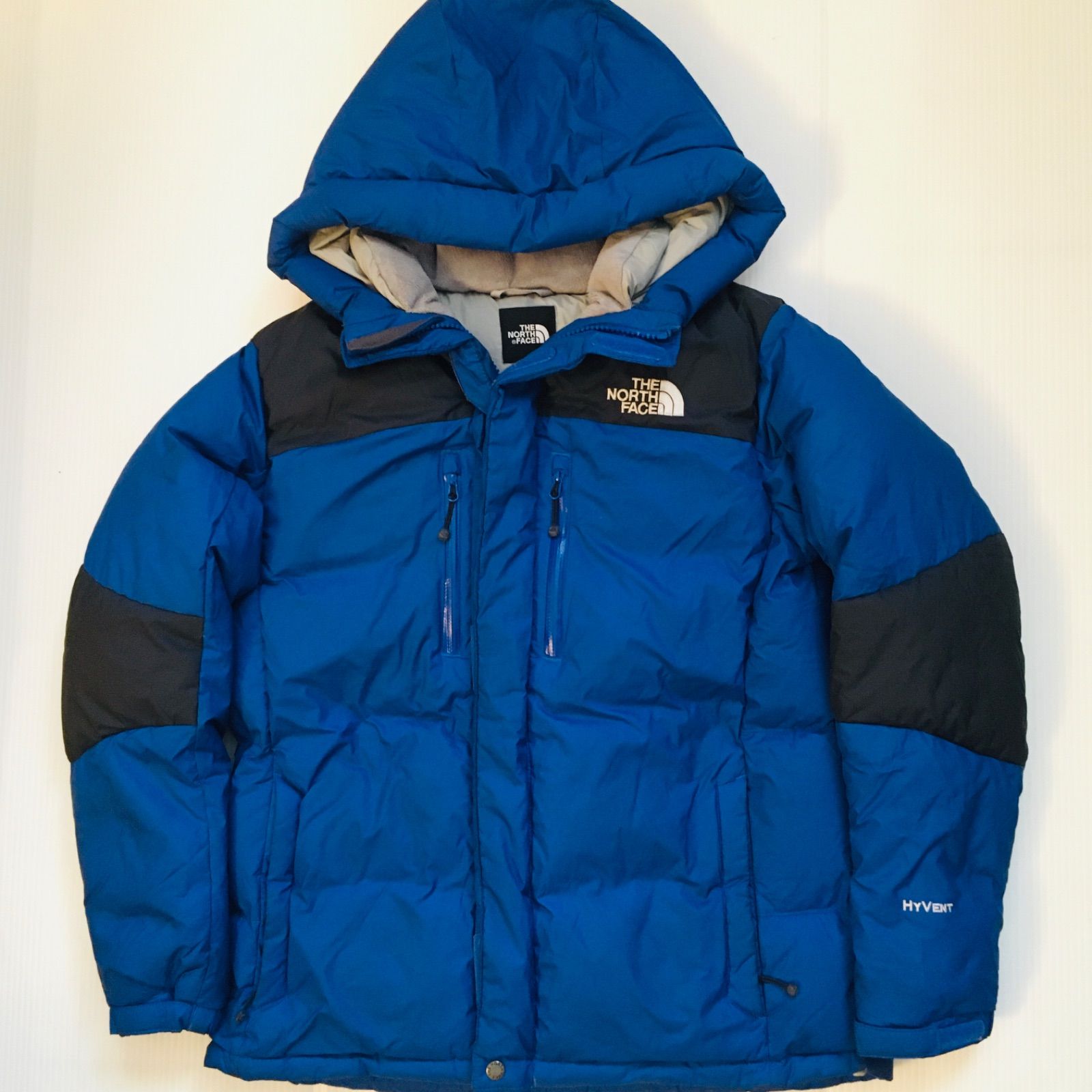 ノースフェイス THE NORTH FACE HYVENT ボーイズ140センチ ツートーン ダウンジャケット ダウンパーカー ブルー×ブラック -  メルカリ