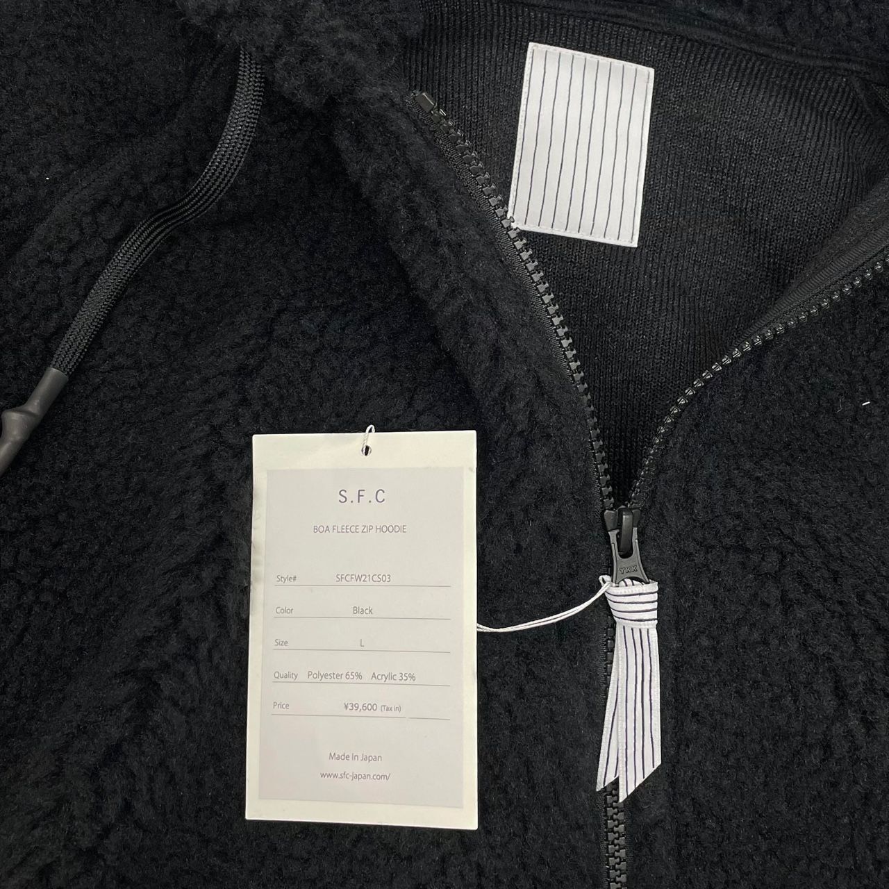 s.f.c stripes for creative 21AW BOA FLEECE ZIP HOODIE ボア 