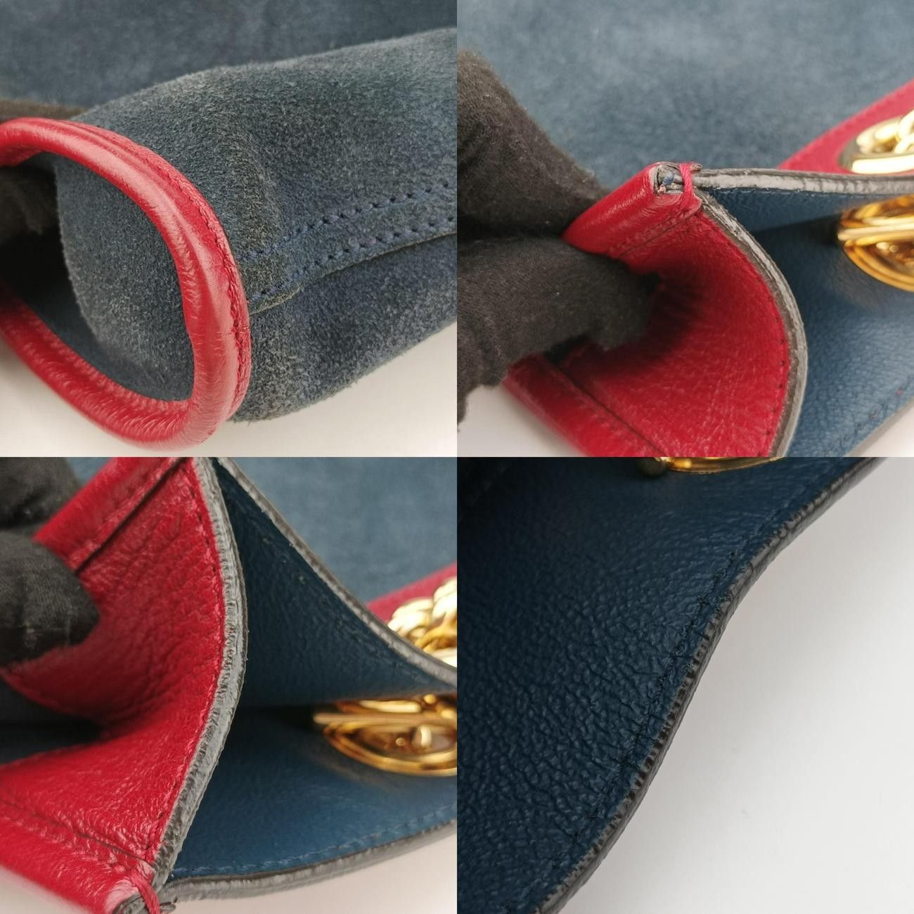 グッチGucciラジャネイビー×レッドスエード537219I028678367