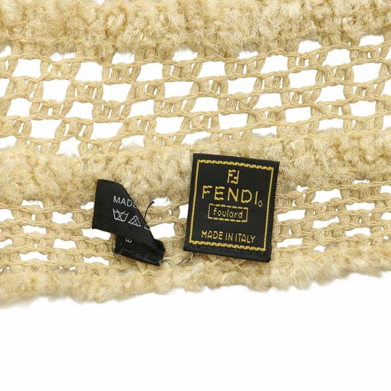 フェンディ FENDI ストール マフラー メッシュ 編み込み ロゴ