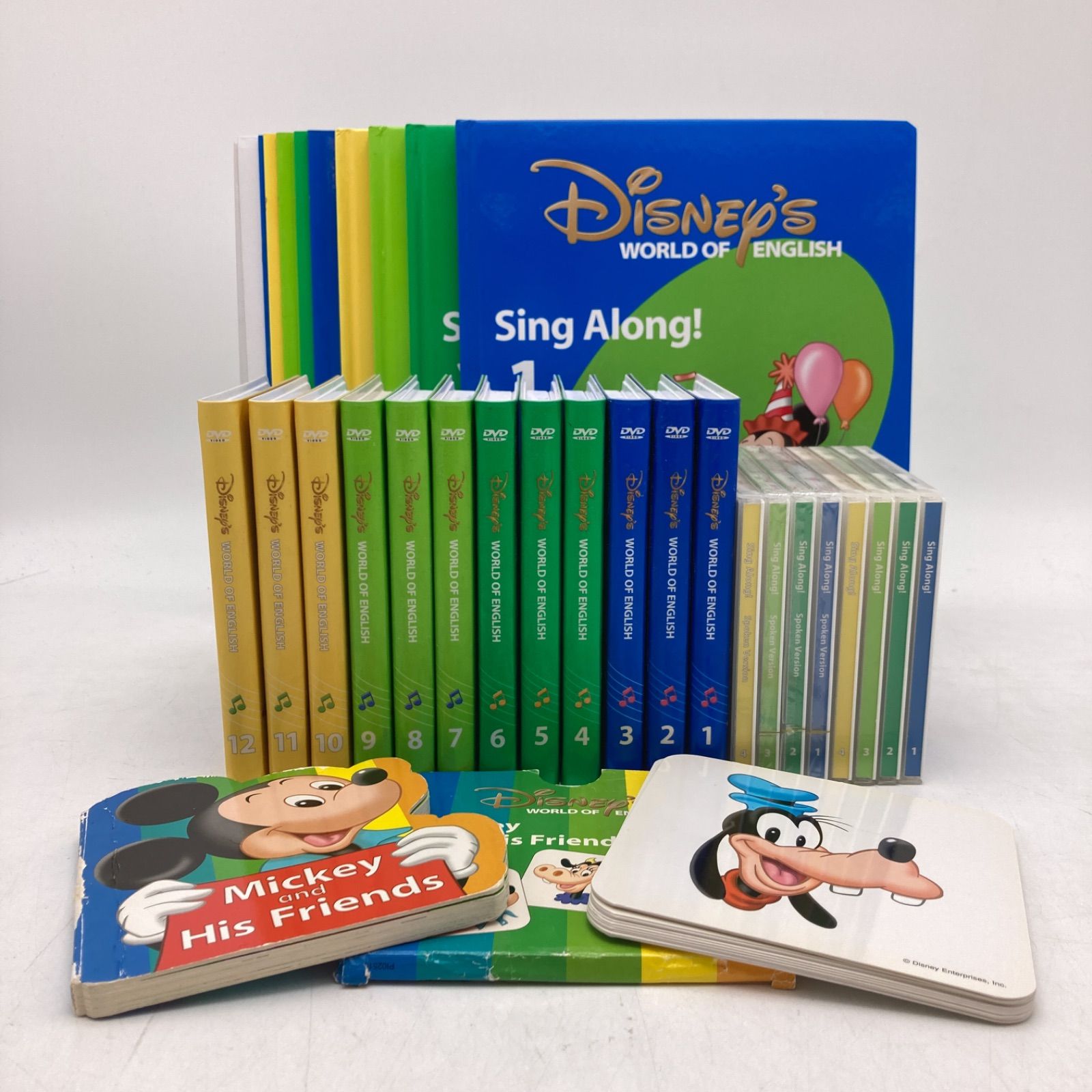 2011年購入 シングアロングセット DVD12枚 旧子役 絵本＆CD 字幕あり ディズニー英語システム DWE Disney ワールドファミリー  中古 406026