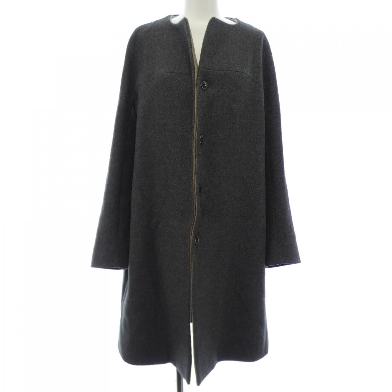 Jil sander + ネイビーウールダッフルコート フード付き ジル