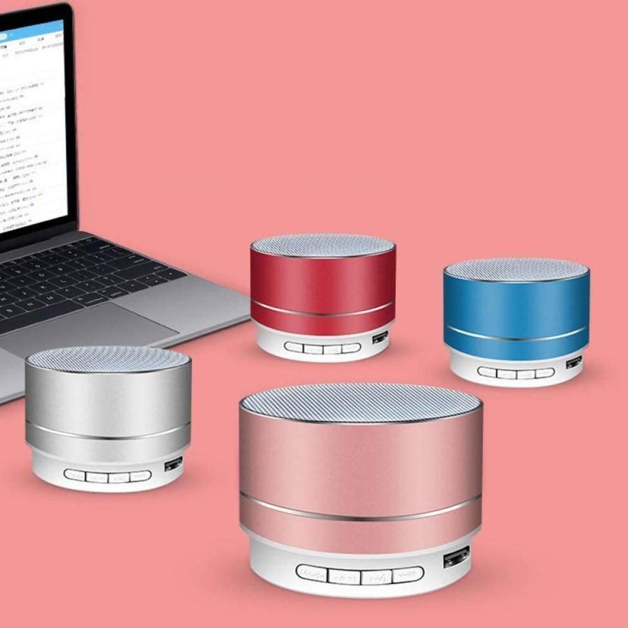 ワイヤレスポータブルスピーカー Bluetooth 小型 丸型 LEDライト