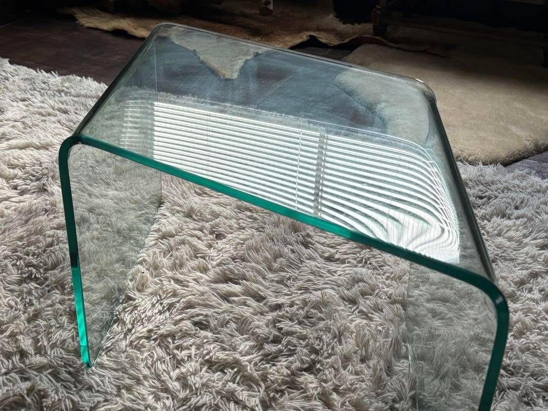 ②ガラステーブル サイドテーブル ローテーブル 斜めテーブル 高級家具