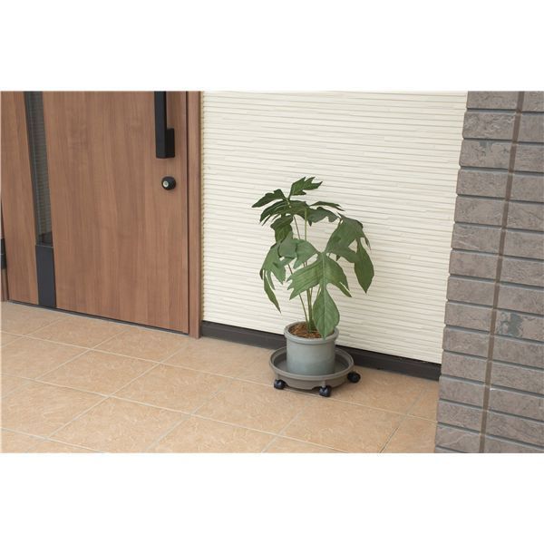  鉢受プレート 直径29 cm モスブラウン キャスター付 移動便利 鉢皿 園芸用品 ガーデニング用品 ヘラ パテベラ 盛板 塗装
