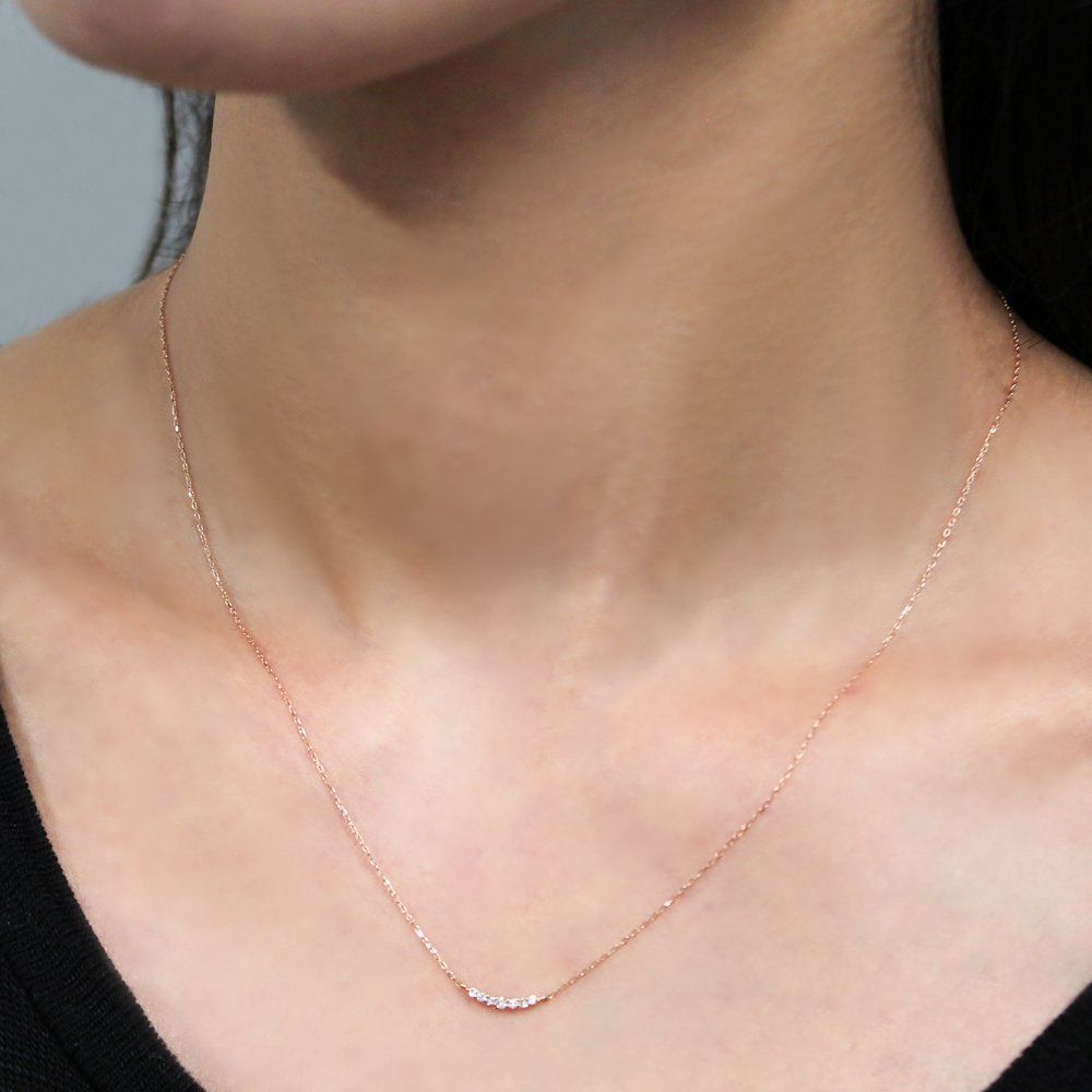 数量 ラインペンダントネックレス K10ピンクゴールド×ダイヤモンド CHD0013 DIAMANTE DI CHIARO ディアマンテ ディ キャーロ