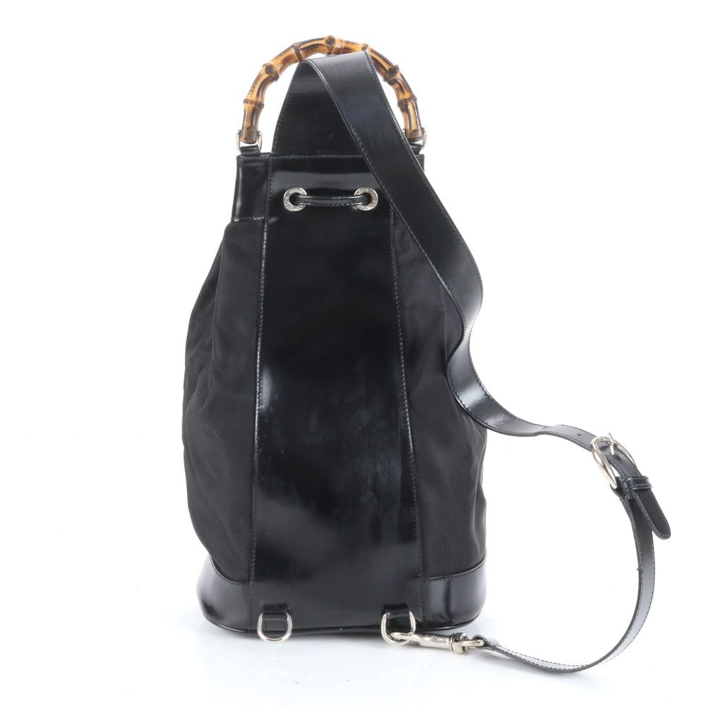 極美品 グッチ バンブー レザー キャンバス 2WAY ショルダー