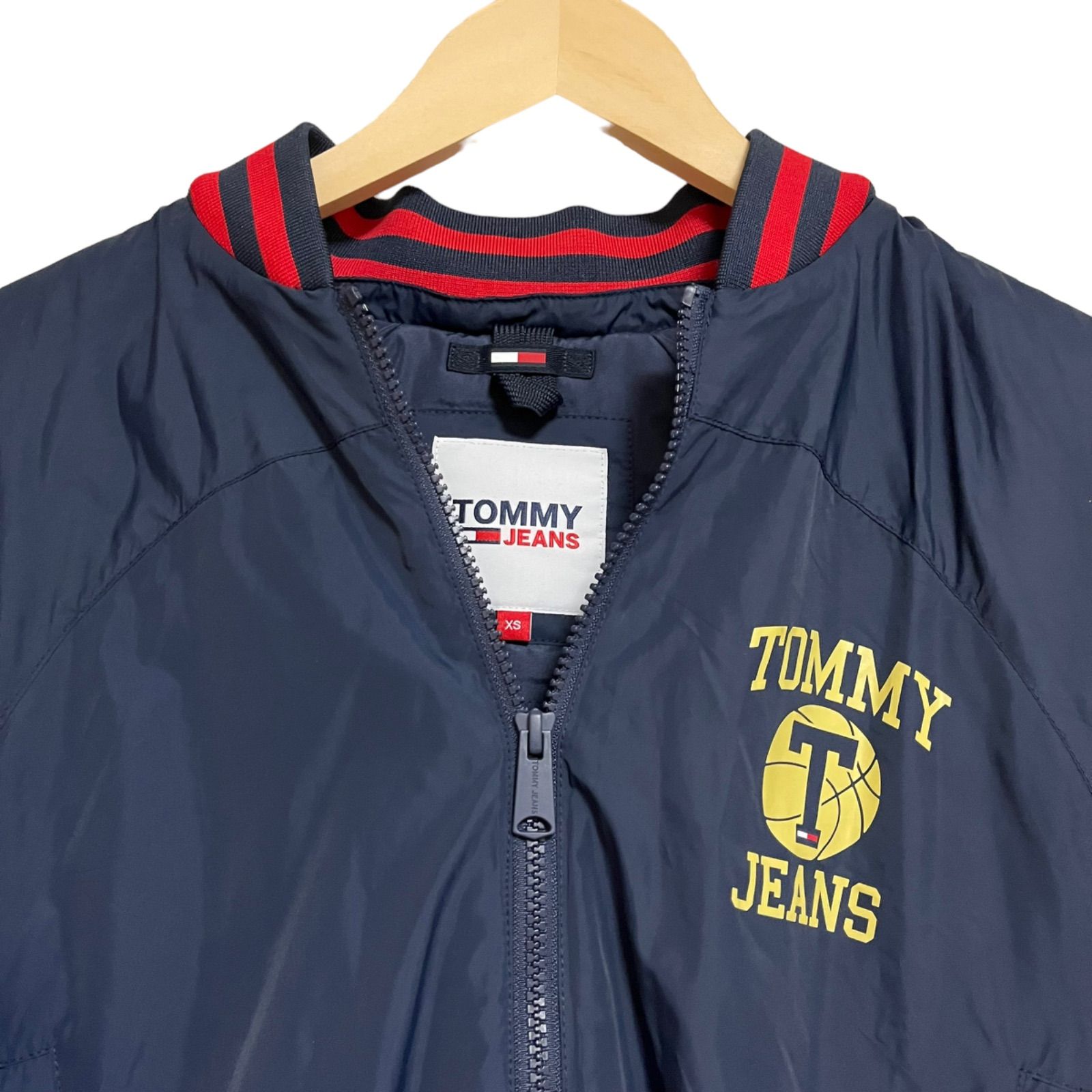 TOMMY JEANS◇ナイロンジャケット/フード取り外し可能/ポリエステル 