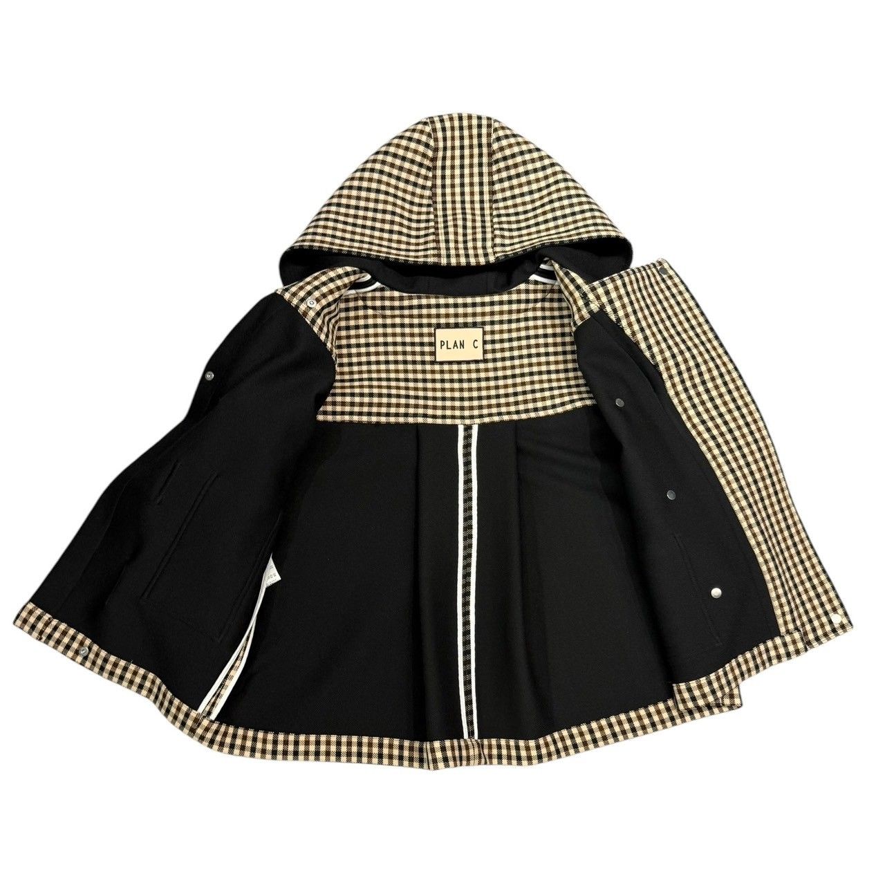 Plan C - PLAN C プランシー 21AW チェック柄フードジャケット JKCAC52AG0TPA03 42 ブラウン R14615 PLAN C プランシー 21AW チェック柄フードジャケット JKCAC52AG0TPA03
