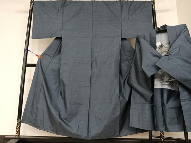 平和屋着物●男性 本場大島紬 アンサンブル 亀甲絣 正絹 AABA0329zg