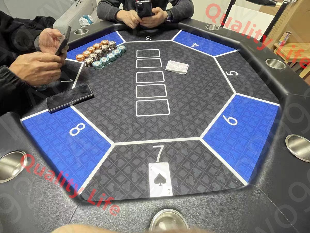 Ecrisdoo ポーカーテーブル 折りたたみ 10人対応 家庭用 業務用 麻雀卓テーブル ドリンクホルダー付き 6人 8人 カジノ ゲームテーブル  ポーカーテーブル トランプ テーブル 折り畳み 折りたたみ ボードゲーム カジノ 家庭用 業務用 最大8人掛け ドリンクホルダー付き ...