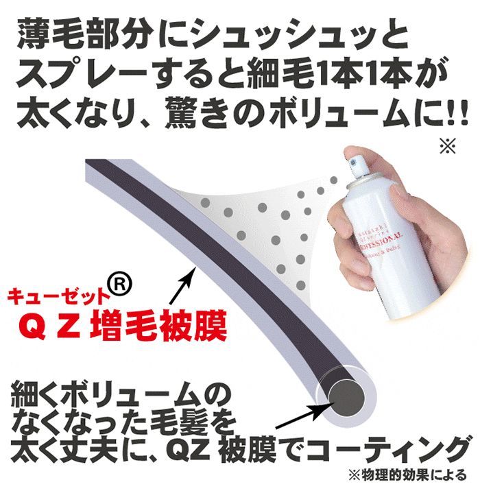 公式 QZ増毛スプレーのリアンドゥ