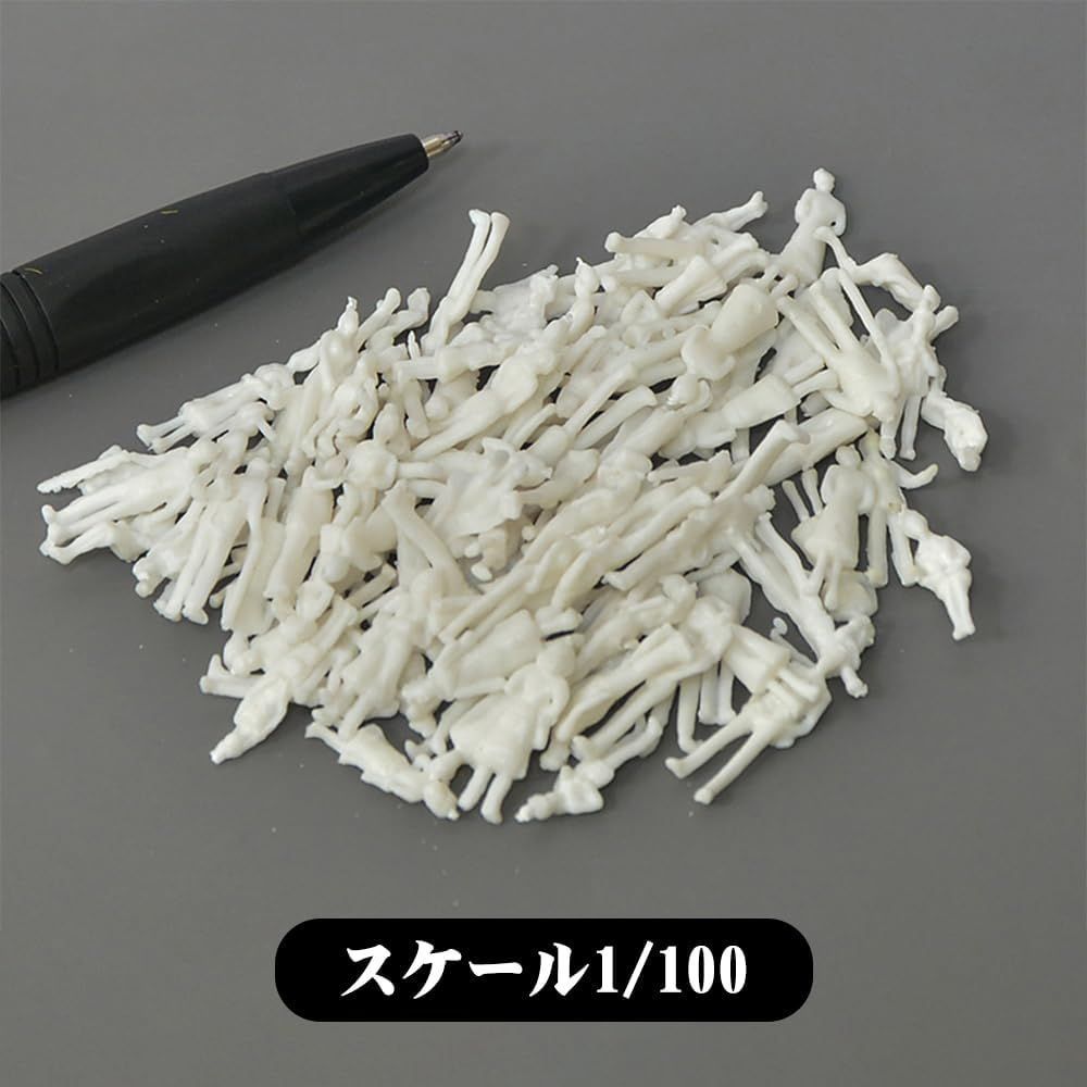 S74A 1/16スケール ミニ樹脂彫刻 完成品 フィギュア ジオラマ小物 新品 約100体セット ジオラマ 模型 ジオラマ作成 人 白 (1/100