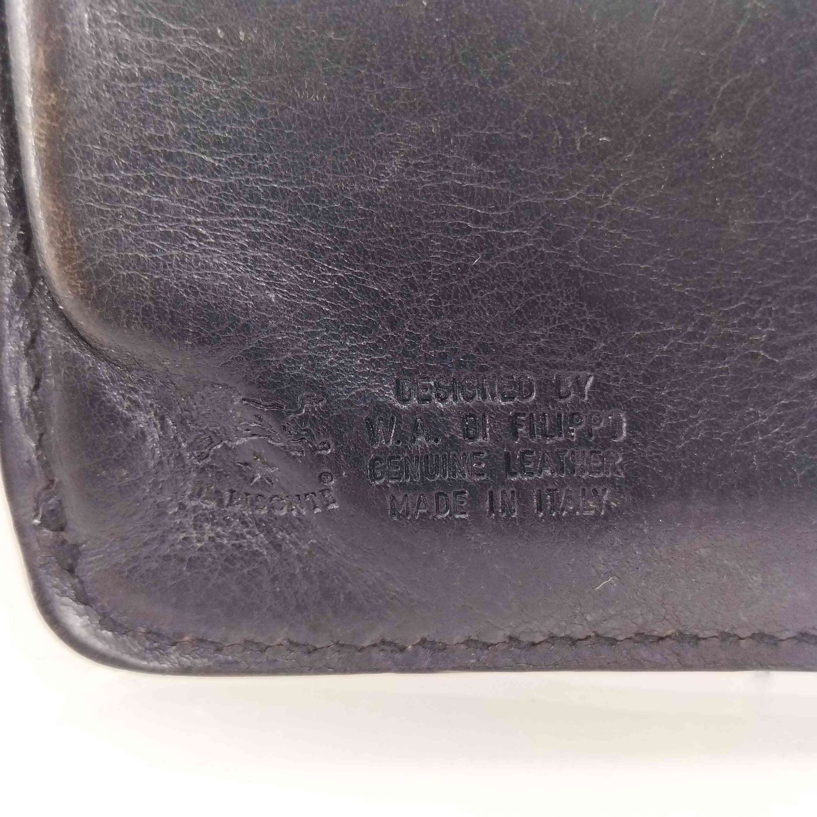 イルビゾンテ　黒 レザー マネークリップ　値下げ！ イルビゾンテ IL BISONTE ブラックレザー マネークリップ メンズ