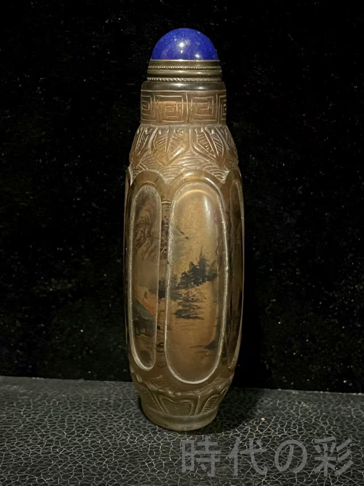 中国古美術 旧家蔵出 清代 琉璃 内絵鼻煙壷 名家手繪 山水人物故事 鼻煙壺 工芸品 骨董品 古玩 細工 古置物 時代物 R07092104