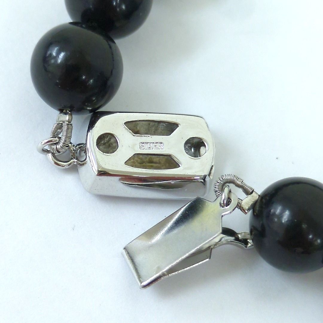 10mm珠 ジェット ネックレス イヤリング セット コプコ - メルカリ