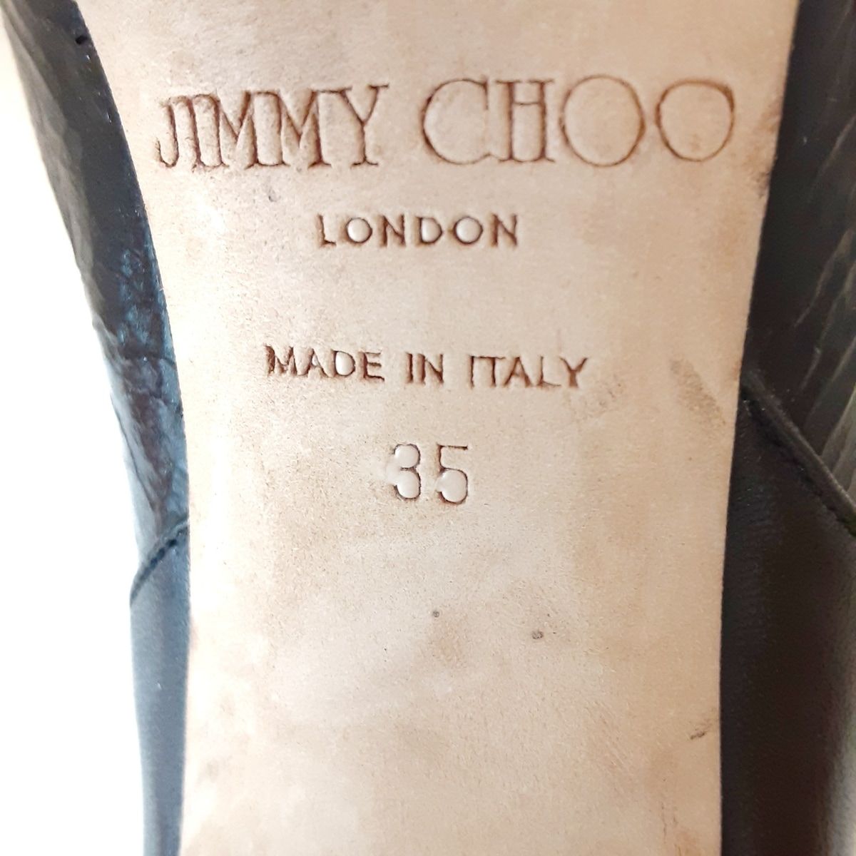 JIMMY CHOO(ジミーチュウ) ショートブーツ 35 レディース - 黒 レザー×エナメル（レザー） - メルカリ