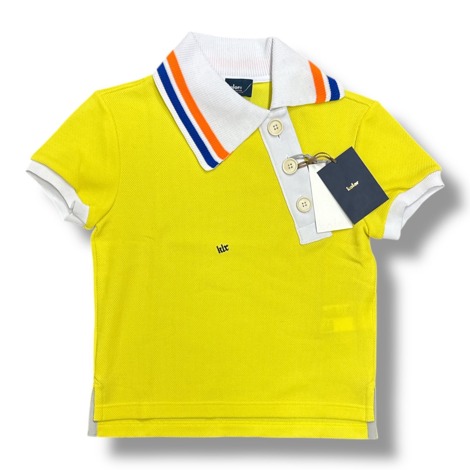 参考上代41800円 Kolor アシンメトリー鹿の子ポロシャツ 23SCL-T02201 2 イエロー 72663A4