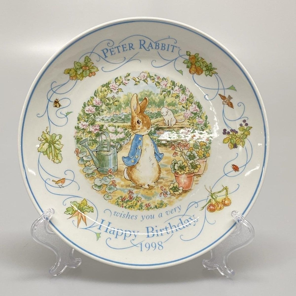 WEDG WOOD ウェッジウッド 食器 - 白×ライトブルー×マルチ 1998年 イヤープレート|PETER RABBIT