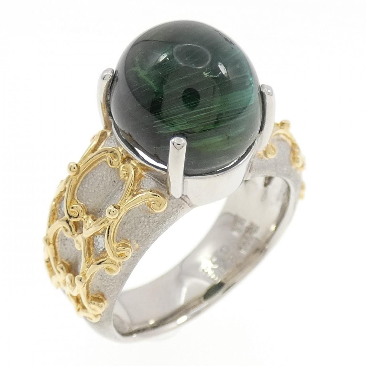 ヤマサキユミコ トルマリンキャッツアイ リング 8.18CT