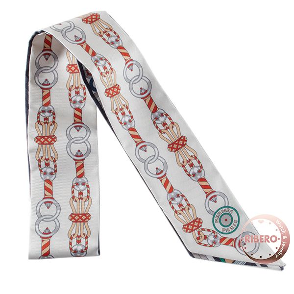 HERMES エルメス Harnais en Rosace ハーネスの薔薇窓 063853S 10 ツイリー 2025AW スカーフ ホワイト マルチ