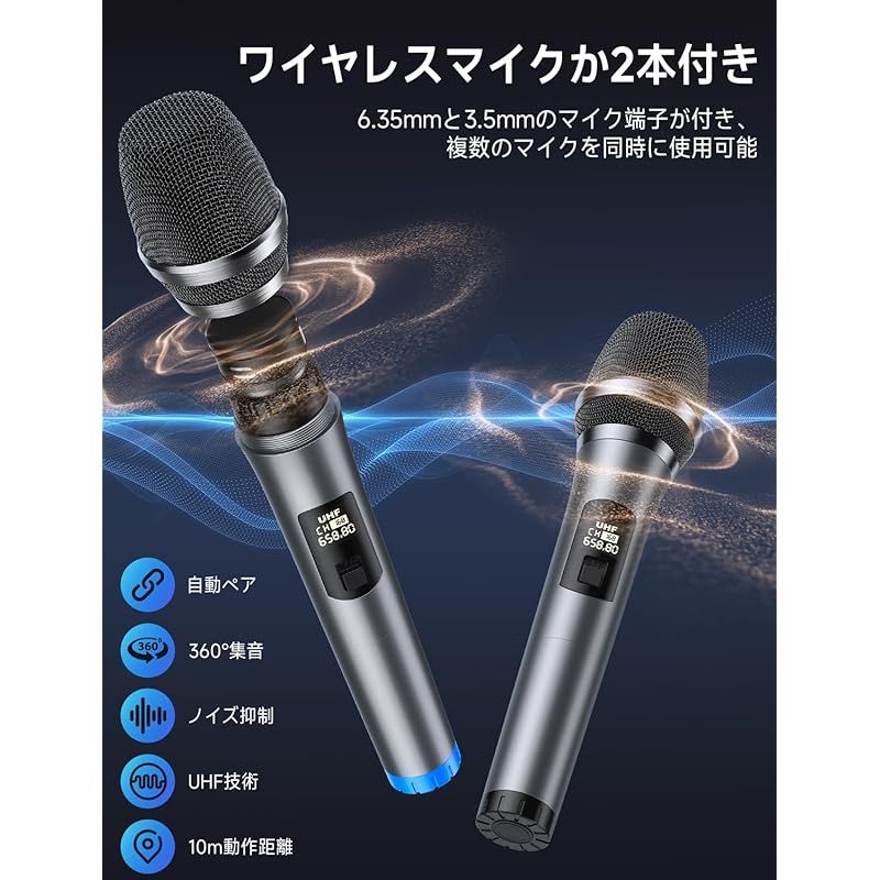 ワイヤレスマイク スピーカーセット 拡声器 Bluetooth 5.0対応 ワイヤレスマイク スピーカーセット 拡声器 Bluetooth 5.0対応