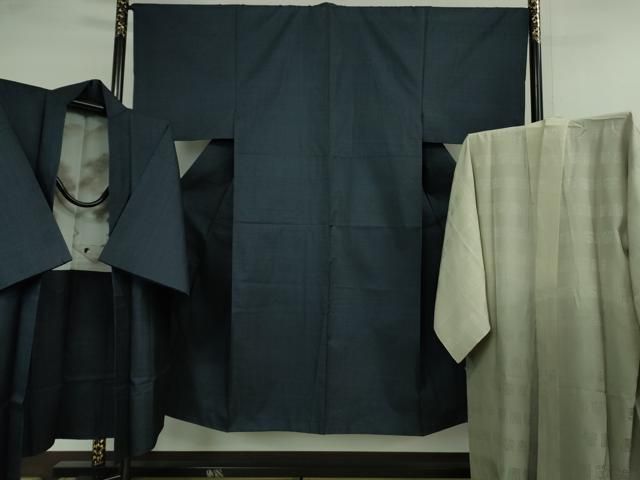 平和屋着物 上 男性 本場大島紬 アンサンブル 長羽織 長襦袢 袷 セット 100亀甲 総詰め DZAA9873kh5