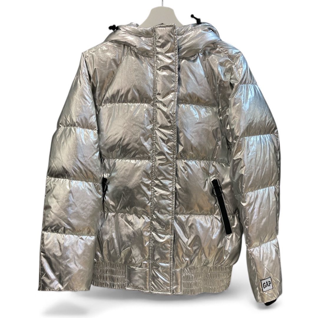 THE NEW PARIS DESIGNERS　シルバー　ダウン　ワッペン RACER WORLDWIDE】Puffer Jacket X【レーサーワールドワイド】パファー