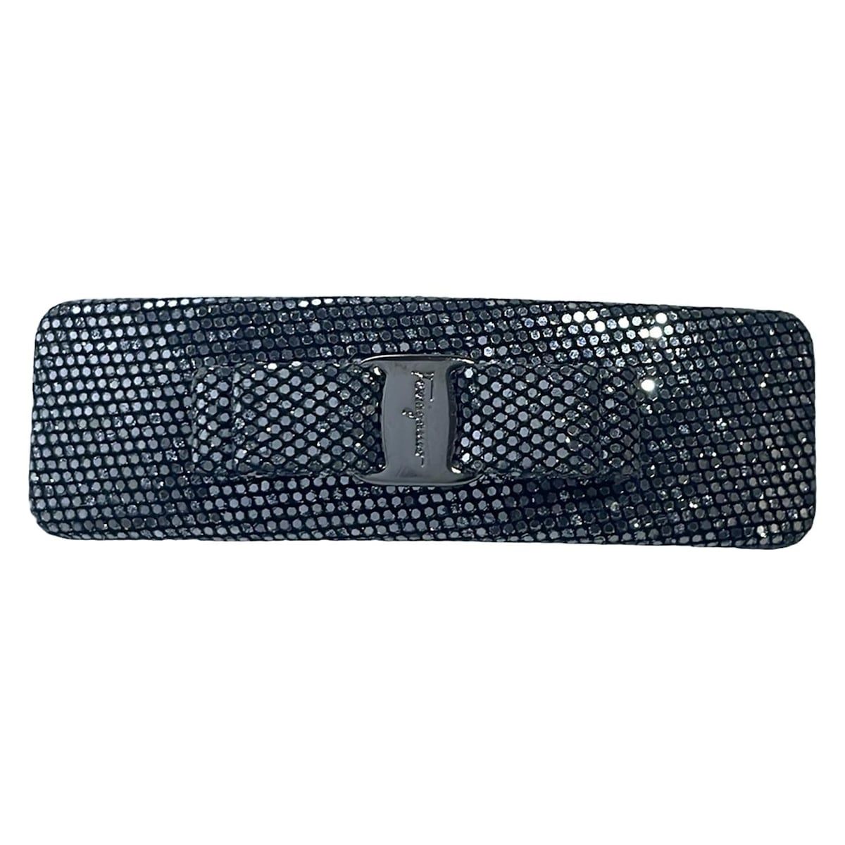 FERRAGAMO SalvatoreFerragamo サルバトーレフェラガモ バレッタ - シルバー ヴァラ リボン