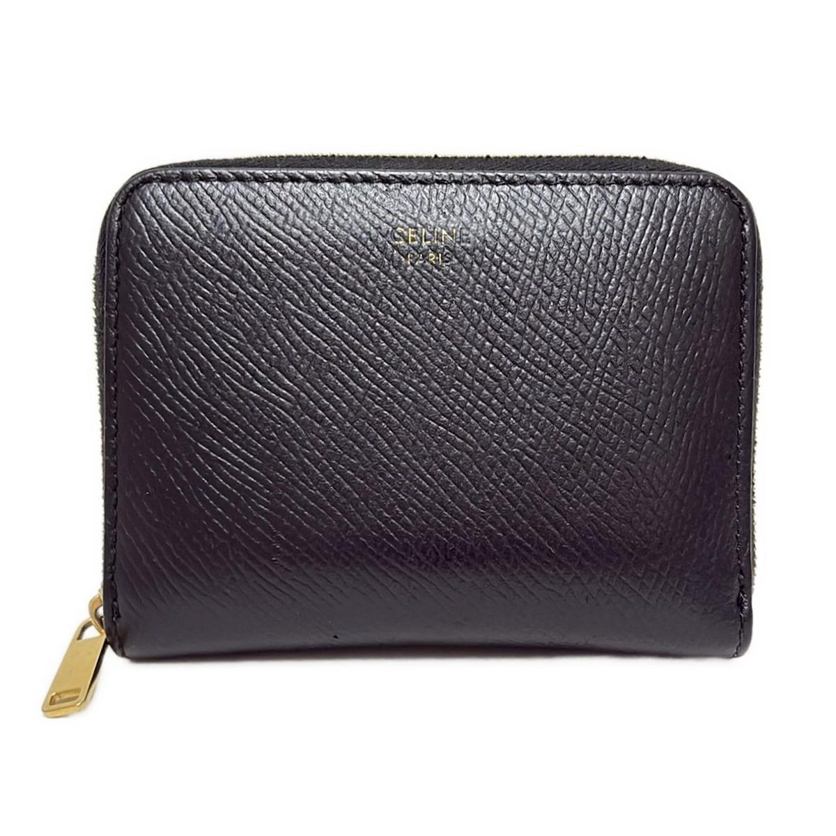 CELINE コインケース 黒 レザー CELINE(セリーヌ) コインケース - 黒 ラウンドファスナー レザー