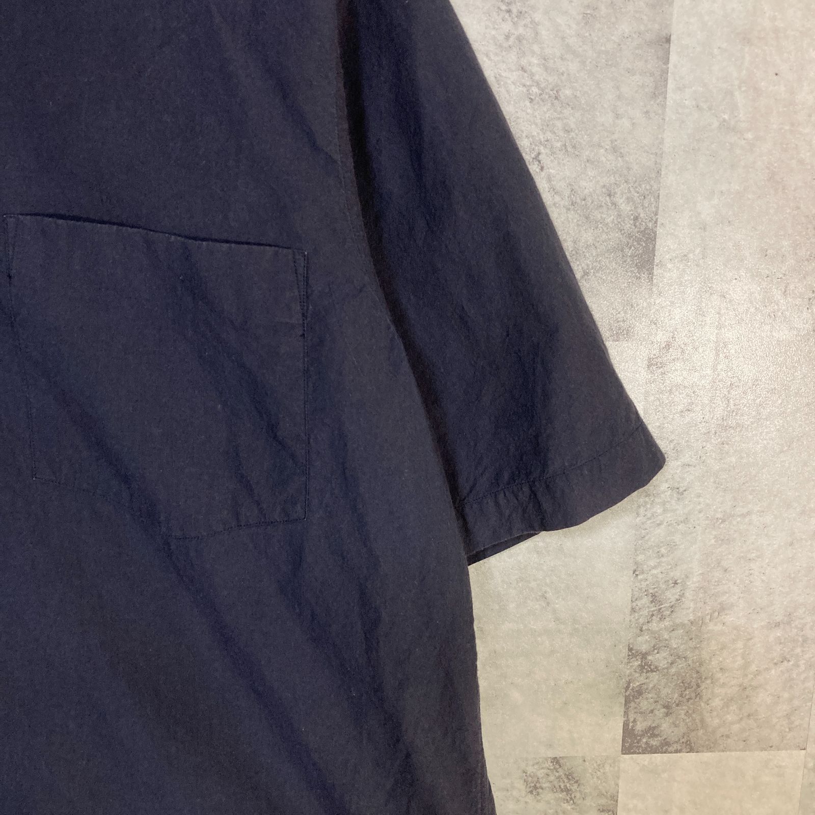 コモリ comoli シャツ ネイビー　オープンカラーシャツ　サイズ1 C O M O L I _ コモリシャツ ( NAVY ) | Tronica
