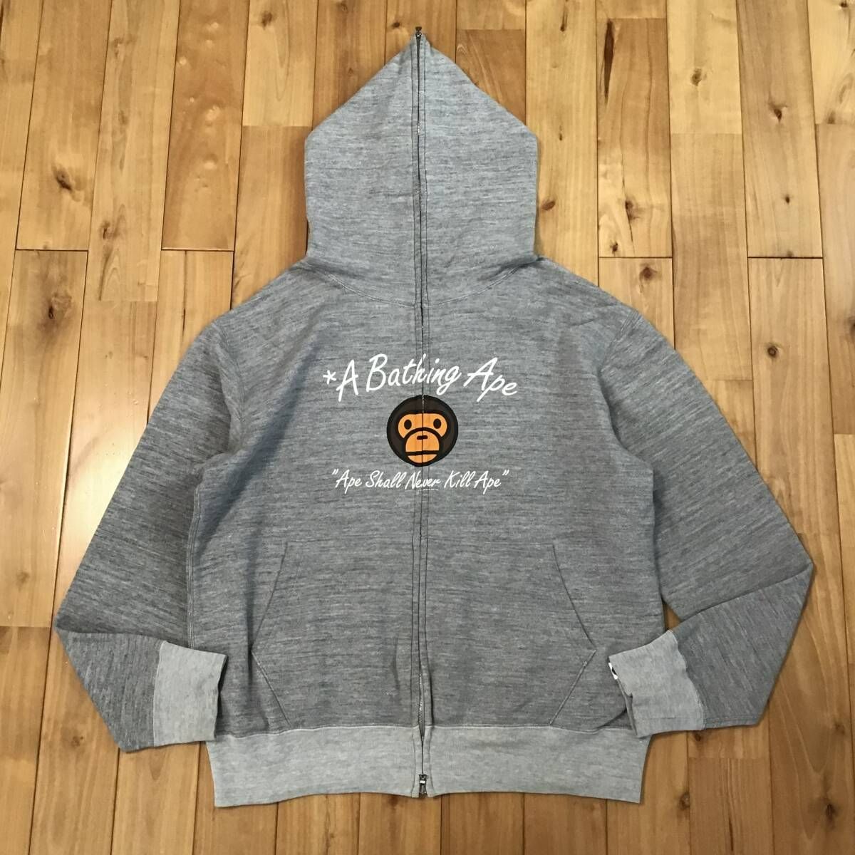 絶対的な信頼 MILO LOGO BAPE ape bathing a Mサイズ パーカー フルジップ トップス