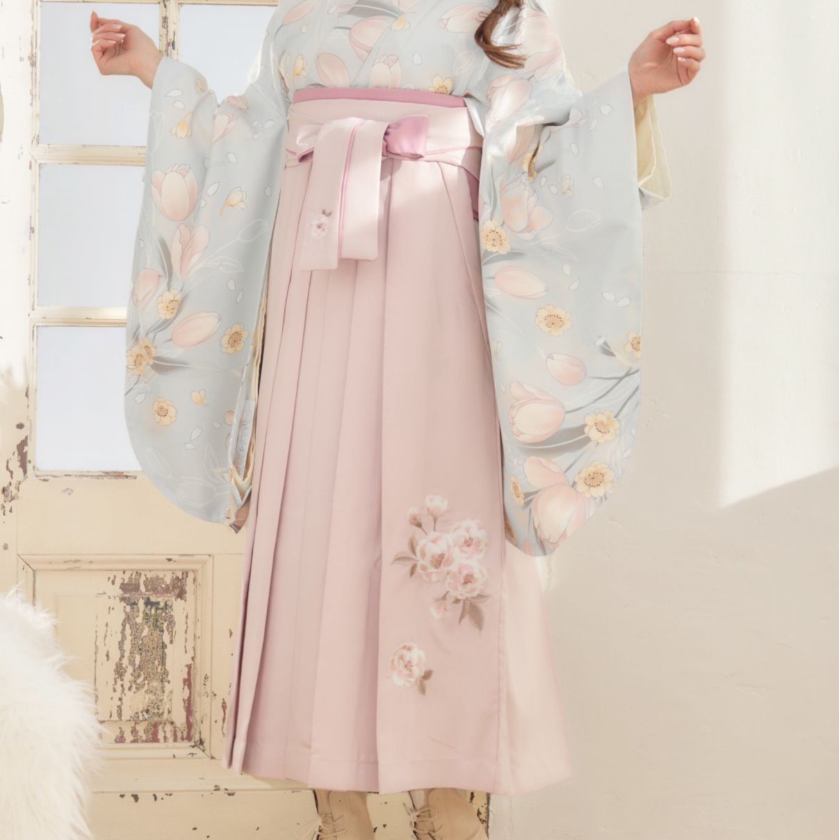 七五三 5歳 女の子 アンティーク 着物セット ピンク 紫 レトロ モダン