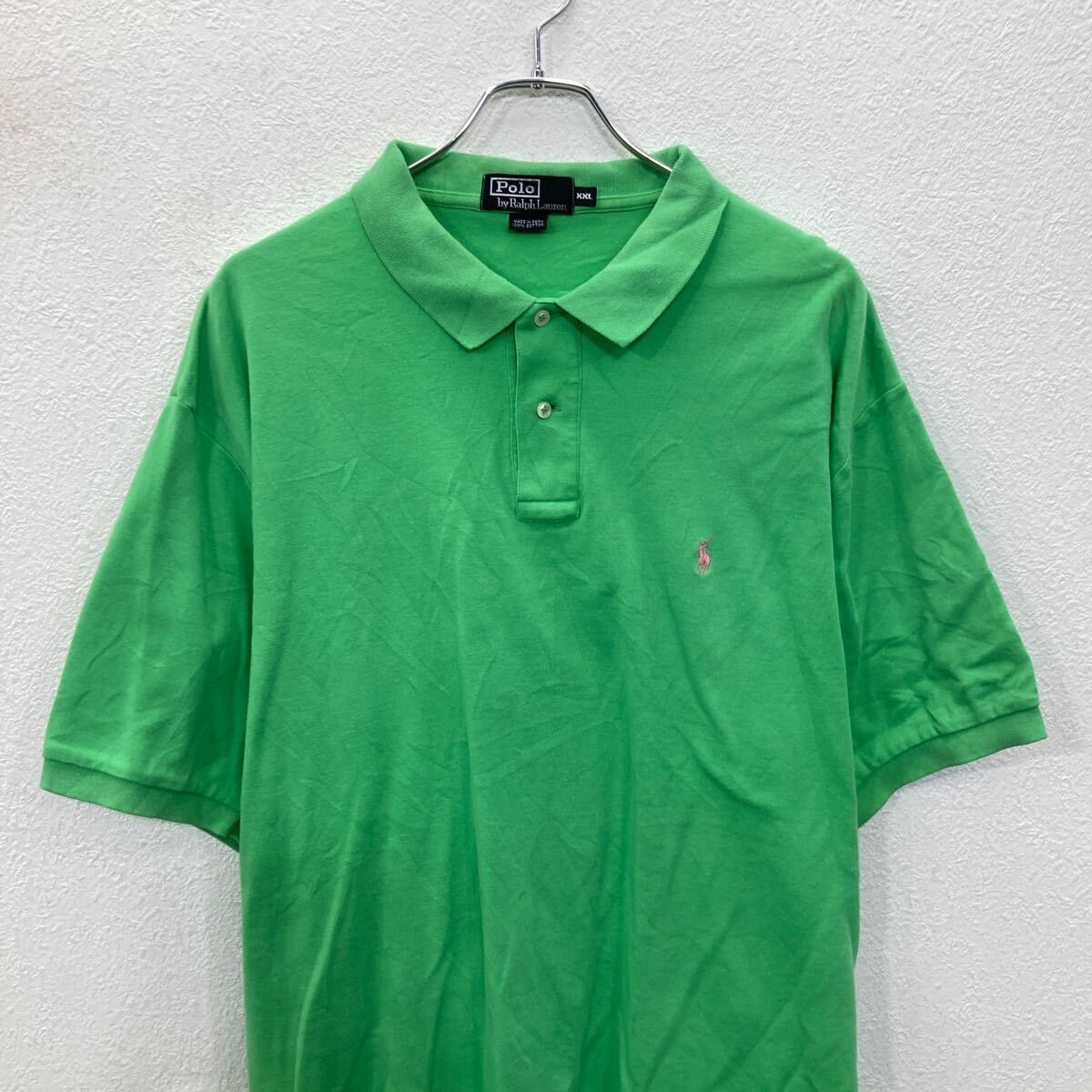 POLO RALPH LAUREN 半袖 ロゴ ポロシャツ 2XL ライムグリーン