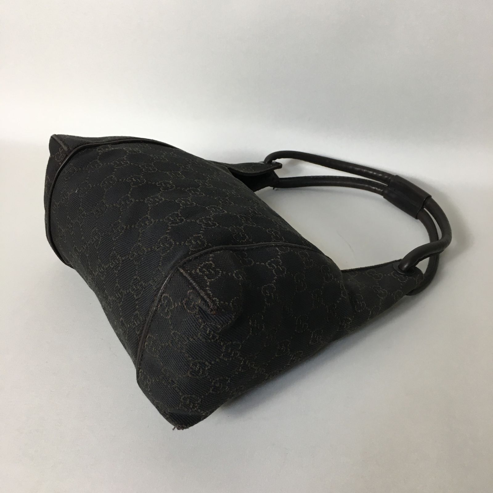 2507-146｜美品｜グッチ GGキャンバス ハンドバッグ ダーク