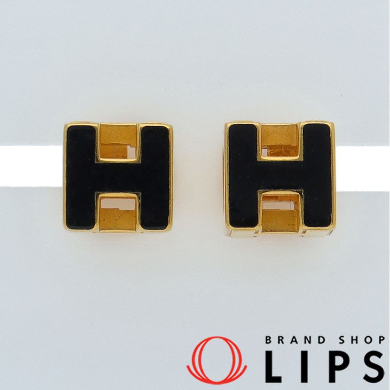 エルメス Hキューブ ピアス 真鍮 レディース