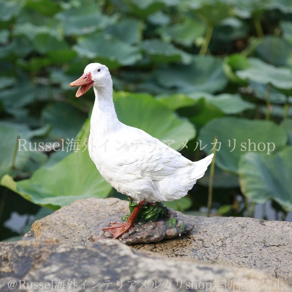 アヒル おやこ ホワイト アンティークオブジェ