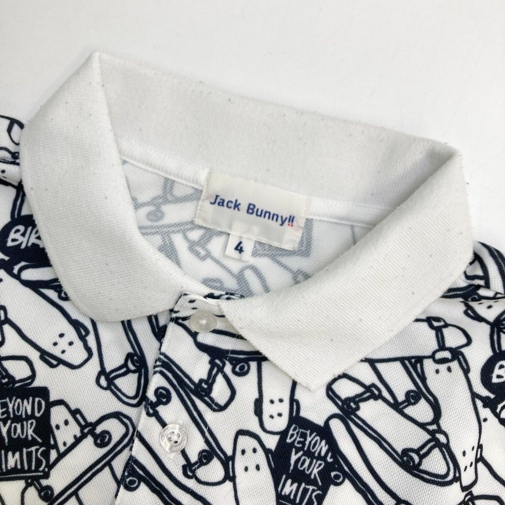 ☆新品☆ジャックバニー　メンズ　4 ポロシャツ Jack Bunny!! ジャックバニー 半袖ポロシャツ ネイビー ロゴ