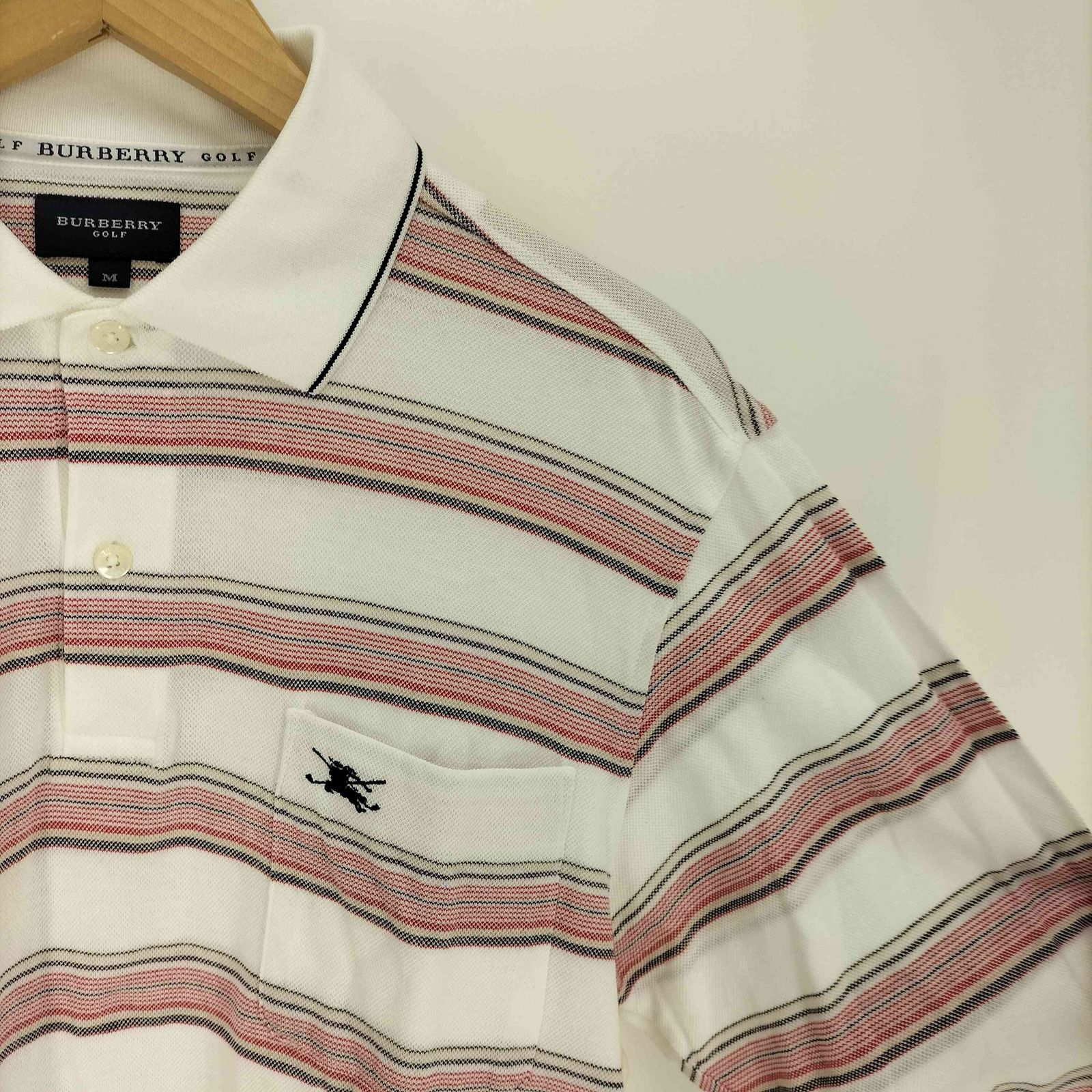 バーバリーゴルフ BURBERRY GOLF ロゴ 刺繍 ボーダー L/S ポロシャツ
