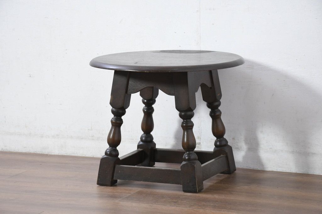 ヴィンテージ 丸ガラス ラタンテーブル 籐 ラウンド コーヒーテーブル