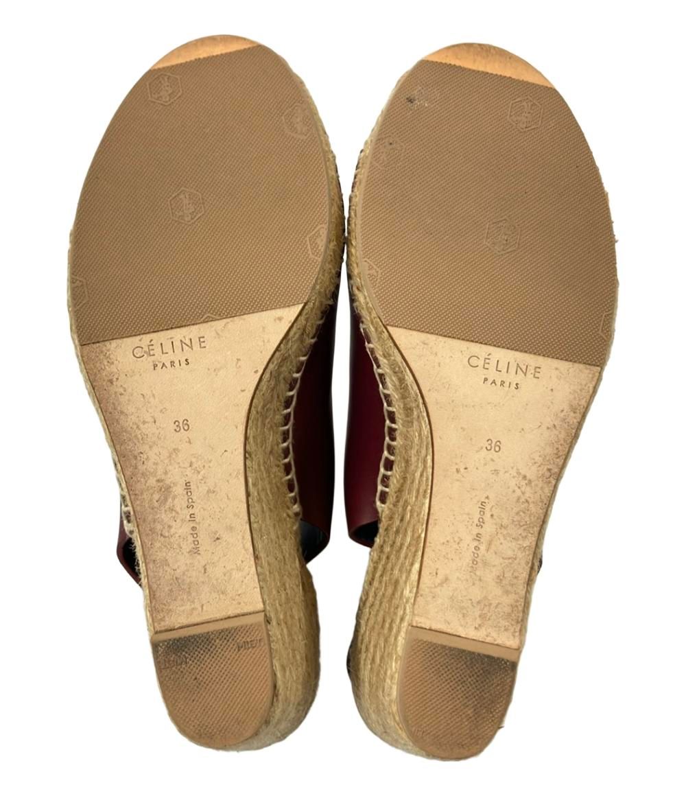 CELINE セリーヌ エスパドリーユ ウェッジソール オープントゥサンダル36 CELINE - セリーヌ 【美品】オープントゥ エスパドリーユ