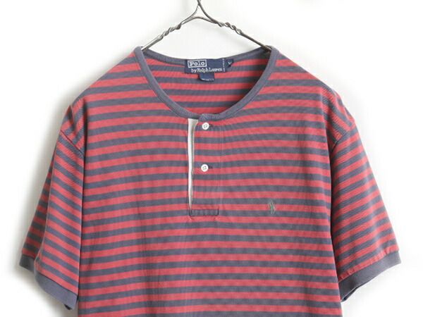 90's オールド □ POLO ポロ ラルフローレン ボーダー ヘンリーネック