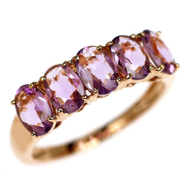 GSTV K18PG パープル サファイア リング 1.85ct 一文字 - メルカリ