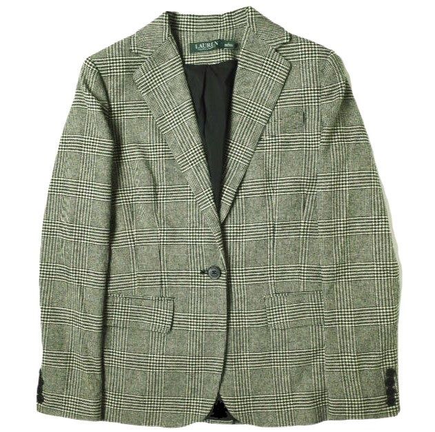 ぷくぷく　ラルフローレン　グレンチェック テーラードジャケット LAUREN RALPH LAUREN (ローレン ラルフ ローレン) チェック柄 シングル